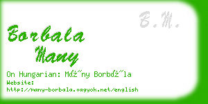 borbala many business card